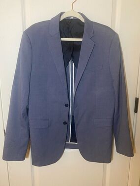 Express Men's Light Blue Two-Button Sport Coat